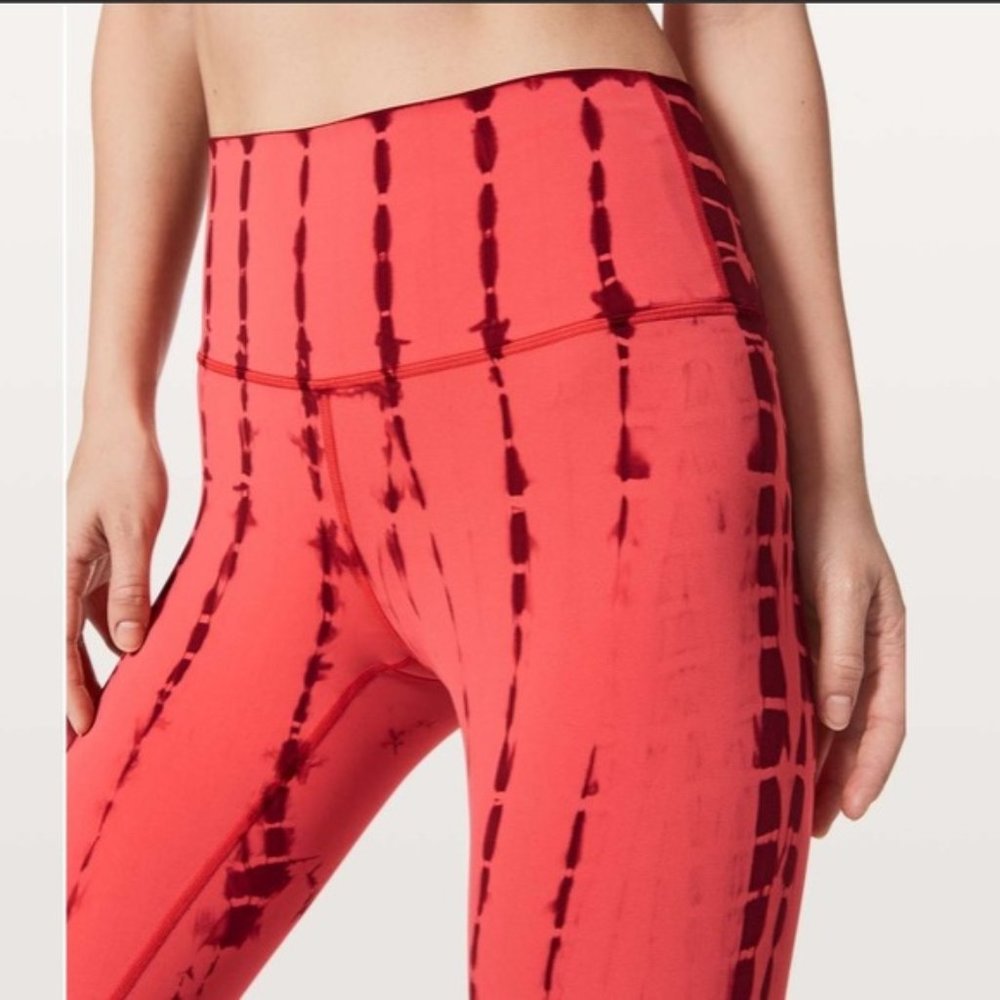 Lululemon Wunder Under Hi-Rise Coral Tie Dye